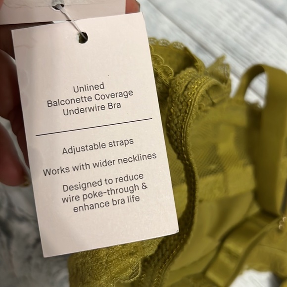 Auden Unlined Balconette Underwire Bra Olive Green - Picture 11 of 14